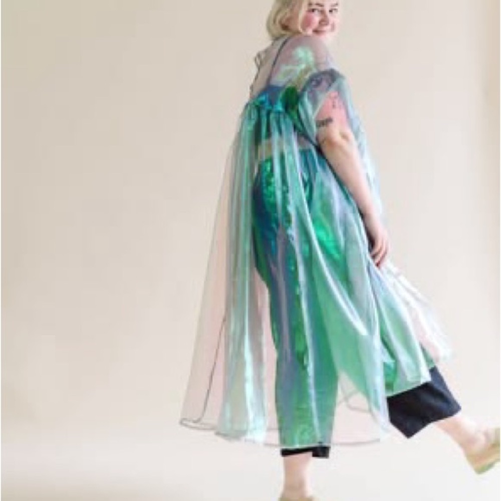 Nettle Studios Mushroom Dress in Electric Lettuce Metallic size OS+ - Picture 5 of 11